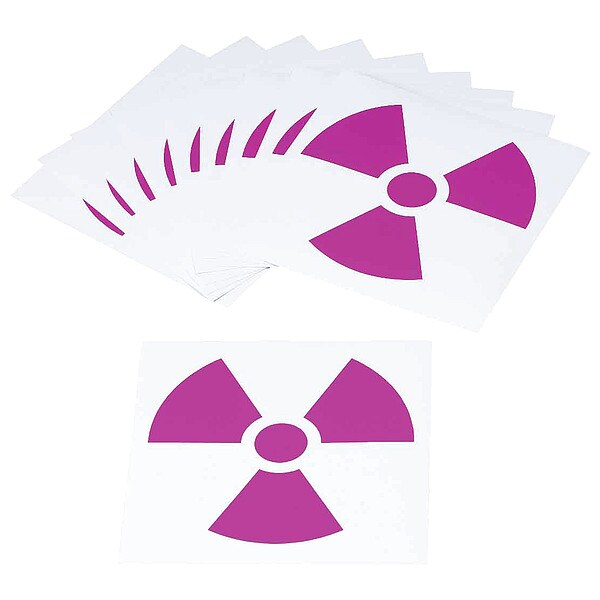Brady NFPA Placard, Radiation Trefoil Picto, vinyl, 6 in W, 6 in H, 10 PK - 58606