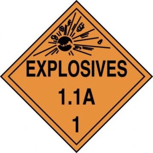 Accuform DOT PLACARD HAZARD CLASS 1  MPL11RM25 - MPL11RM25