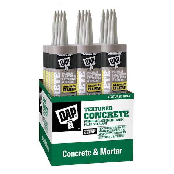 Dap Premium Textured Concrete 10.1, PK12, Cartridge, Gray, 0.86 sq ft @ 3/16 in Coverage - 7079808676