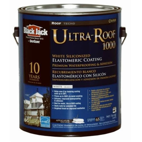 Gardner-Gibson Gardner-Gibson 5530-1-20 Black Jack Ultra-Roof 1000 White Siliconized Elastomeric Roof Coating; 3.6 qt. - 800906