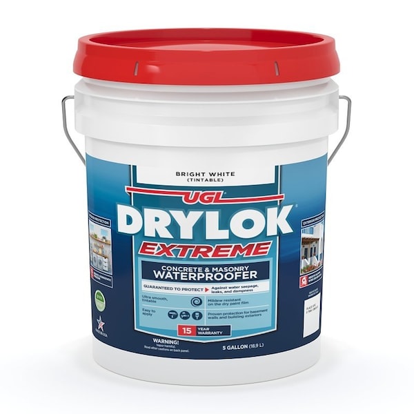 Ugl DRYLOK EXTREME Series Masonry Waterproofer, White, Liquid, 5 gal Pail - 28615