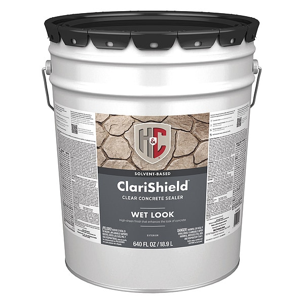 H&C Concrete Dustproofer Floor Sealer, Pail, Clear, 200 to 300 sq ft/gal Coverage - 50.100125-20