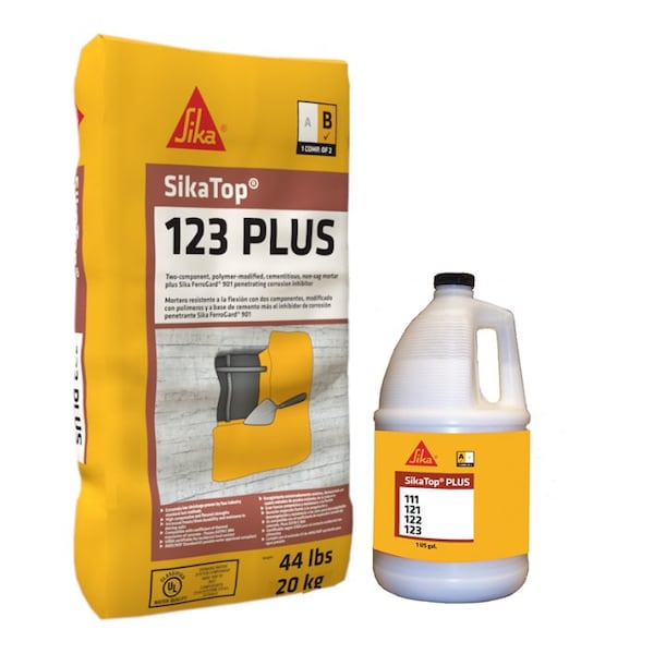 Sika SikaTop 123 Plus Gel Consistency 2-Component Anti-Corrosion Repair Mortar Kit - 91151