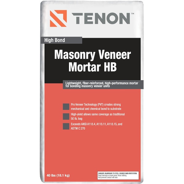 Tenon Masonry Veneer Mortar HB (High Bond) - 40 lb. Bag - 120462