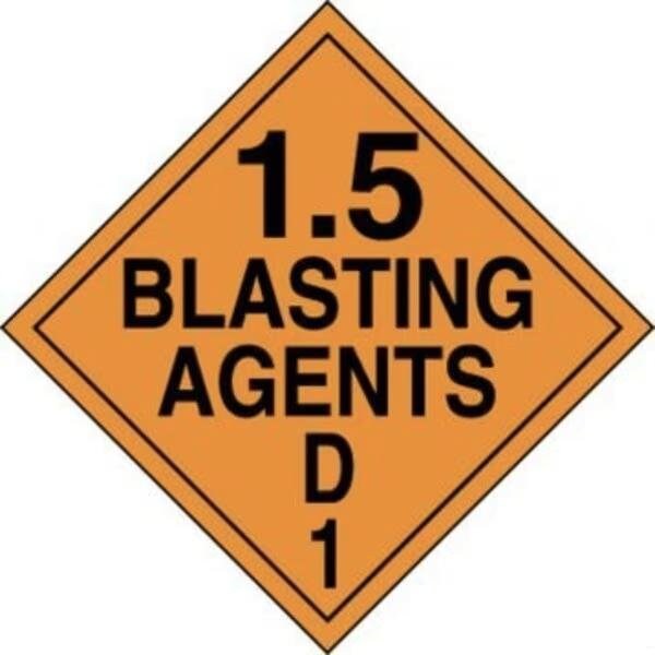 Accuform DOT PLACARD HAZARD CLASS 1  MPL134CT100 - MPL134CT100