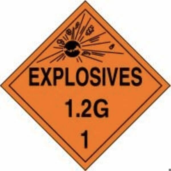 Accuform DOT PLACARD HAZARD CLASS 1  MPL115FV100 - MPL115FV100