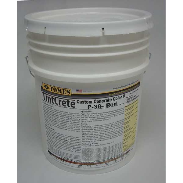 Tintcrete Concrete Mix, 65 lb, Pail, Red, 1 day Full Cure Time - GRA-P38-1310
