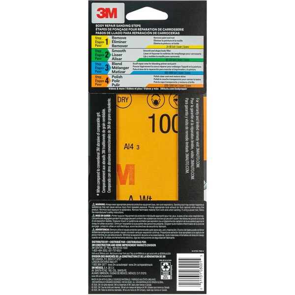 3M Wetordry Sandpaper 03001, 3-2/3 in X 9 in, 1000 Grit, 5/Pack, 20PK - 3001