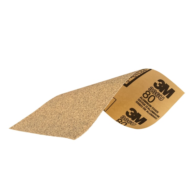 3M Sandpaper 03035, 80 Grit, 3-2/3 in x 9 in, 6/Pack, 20PK - 3035