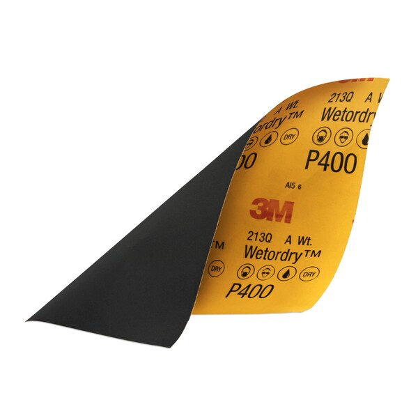 3M 3M Sandpaper, 400 Grit, 9 in x 11 in, 5 per pack, 20 per case, 20PK - 32038