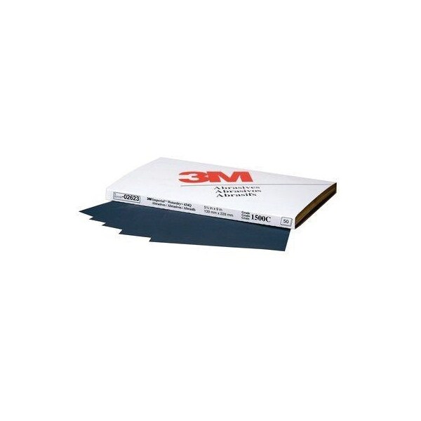3M 3M Wetordry Abrasive Sheet, 02623, 5-1/2 in. x 9 in., 1500, Heavy Duty, 50PK - 7010364422