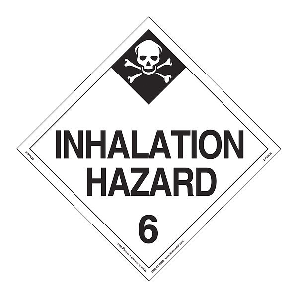 Labelmaster Inhalation Hazard Placard, Vinyl, PK25 - Z-RVW29
