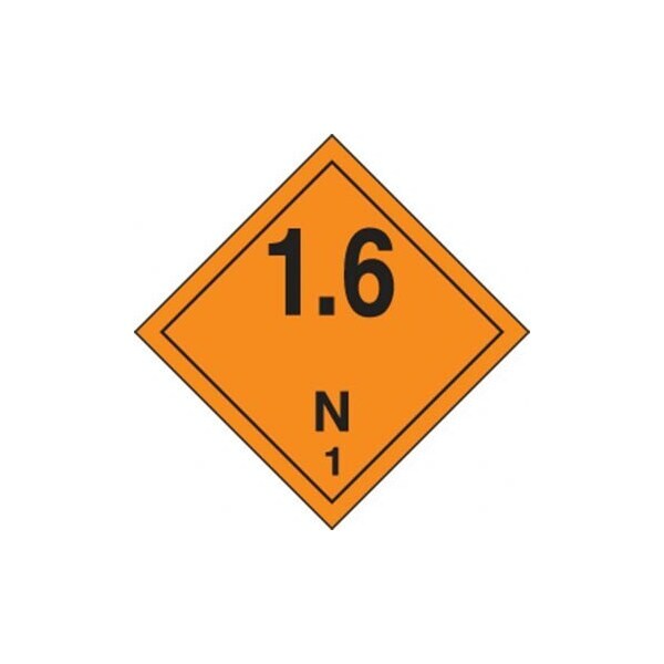 Accuform TDG PLACARD CLASS 1 273MM x 273MM TCP157VS25 - TCP157VS25