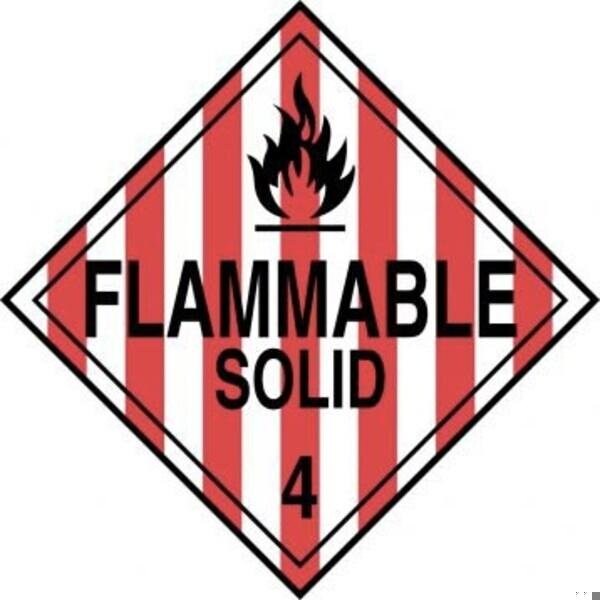 Accuform DOT PLACARD HAZARD CLASS 4  MPL401MG50 - MPL401MG50