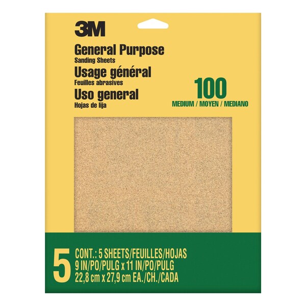 3M Aluminum Oxide Sandpaper Med, 9002NA, PK50 - 7100140809