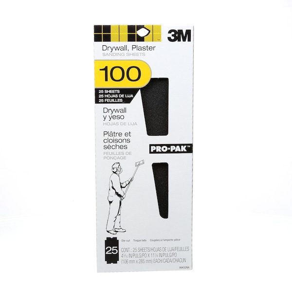 3M Drywall Sndg Shts 10204, 4-3/16", PK1000 - 10204