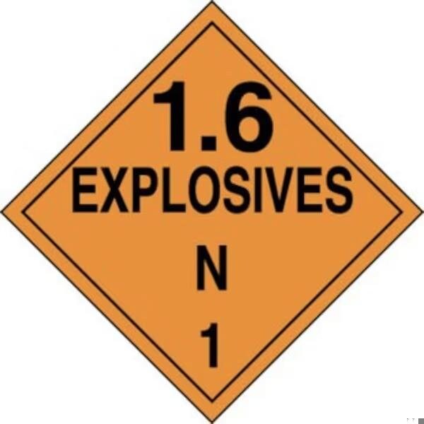 Accuform DOT PLACARD HAZARD CLASS 1  MPL135VS100 - MPL135VS100