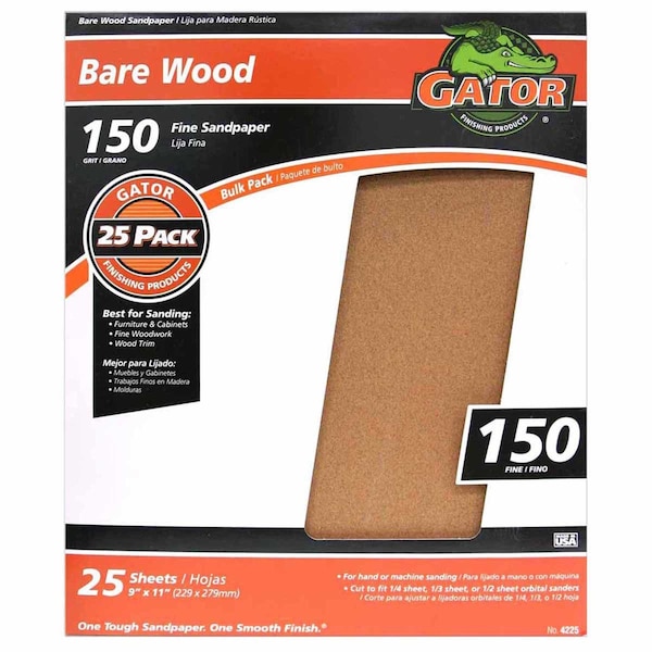 Gator Grit Gator 11 in. L X 9 in. W 150 Grit Garnet Sanding Sheet 1 sheet - 3274