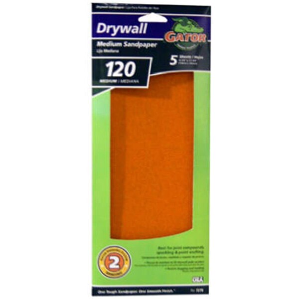 Gator Finishing 7276 4.25 in. 120 Grit Pre-Cut Drywall Paper- 5 Pack - 839474