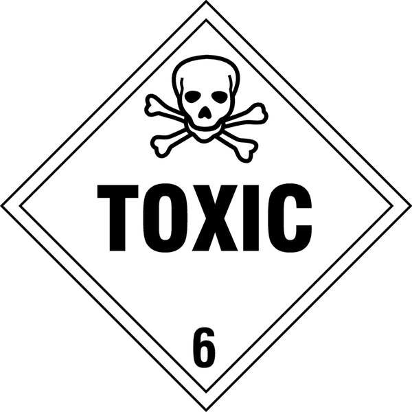 Stranco DOT Container Placard, TOXIC, Self-Adhesive Vinyl, 10-4/5" W x 10-4/5" H, 10 PK - DOTP-0106-V10