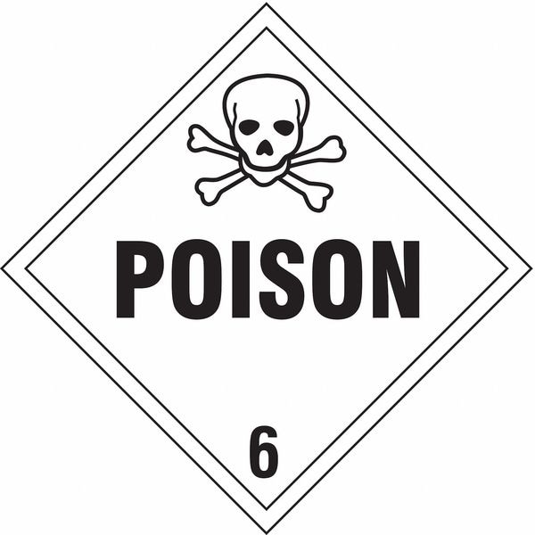Stranco DOT Container Placard, Poison, Rigid Styrene, 10-4/5" W x 10-4/5" H - DOTP-0047-PS