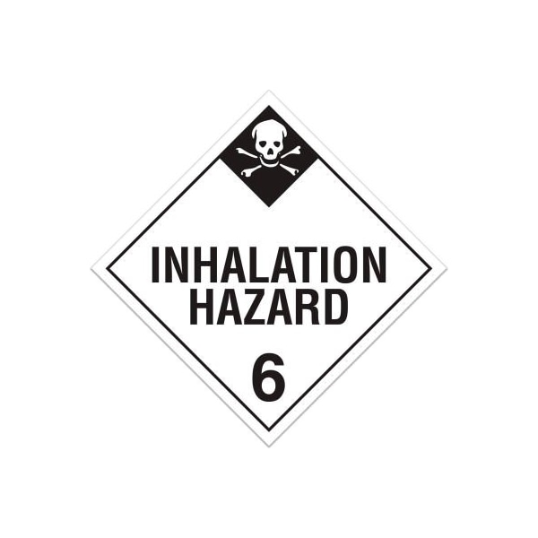 Top Tape And  Label. INCOM Class 6.2 Inhalation Hazard Adhesive Vinyl Placard - 100/Pkg - TA620PS
