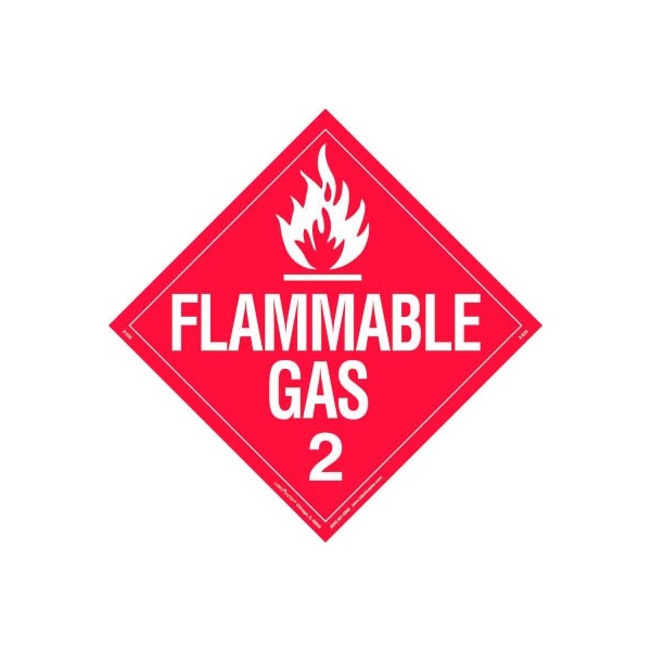 American Labelmark Co LabelMaster Z-EZ8 Flammable Gas Placard, Worded, Removable Vinyl, 25/Pack - Z-EZ8