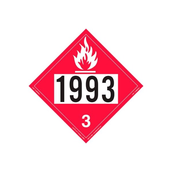 American Labelmark Co LabelMaster Z-IDF Flammable Liquid Placard, UN 1993, Permanent Vinyl, 25/Pack - Z-IDF