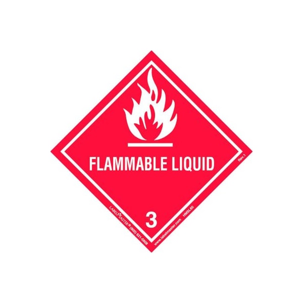 American Labelmark Co LabelMaster HMSL60 Flammable Liquid Label, Worded, PVC-Free Film 500/Roll - HMSL60