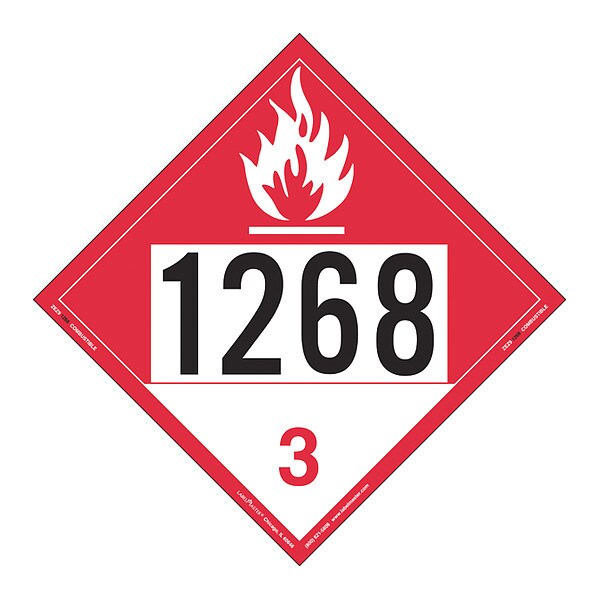 Labelmaster Combustible Liquid Placard, Vinyl, PK25 - ZEZ91268