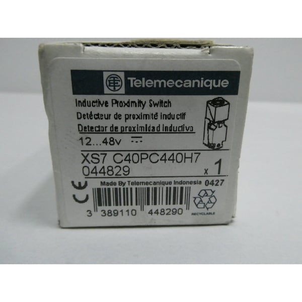 Interruptor de proximidad Telemecanique Sensors 12-48V-DC - XS7 C40PC440H7