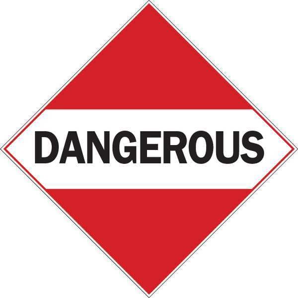 Brady DOT Container Placard, Dangerous, B-946 Pressure Sensitive Vinyl, 10-3/4" W x 10-3/4" H - 76394