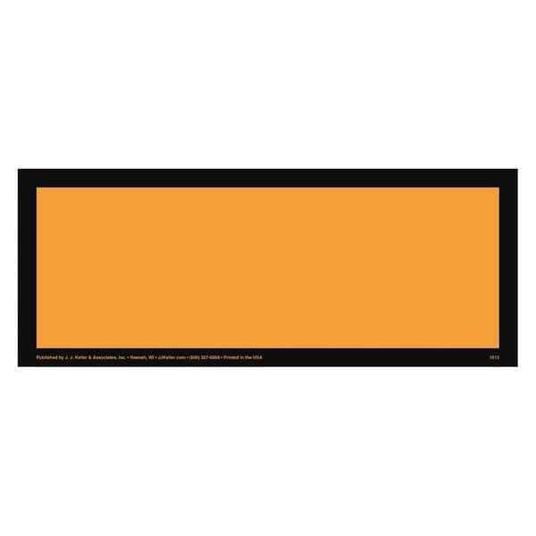 Jj Keller Hazmat ID Placard, Vinyl, 6-1/4" W x 15-3/4" H - 1013
