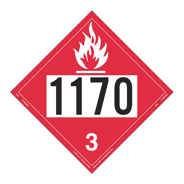 Labelmaster Flammable Liquid Placard 1170, PK25 - ZEZ21170
