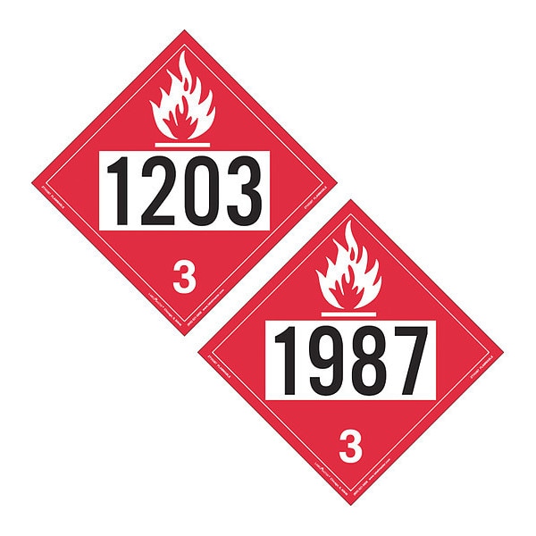 Labelmaster Placard1203 Gasoline/1987, PK25 - ZTV0387