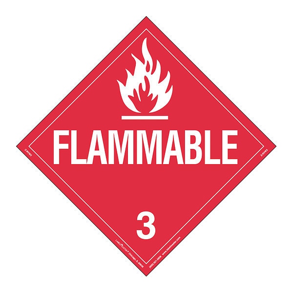 Labelmaster Flammable Liquid Placard, Word, Vinyl, PK25 - Z-RVW2