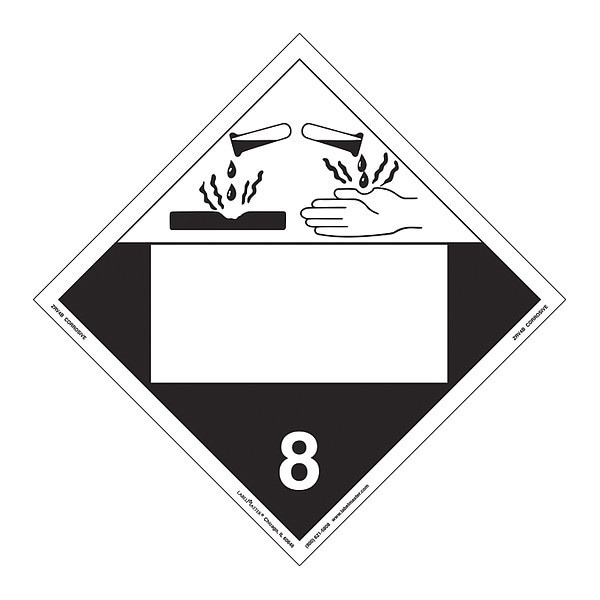 Labelmaster Corrosive Placard, Blank, PK25 - ZRV4B