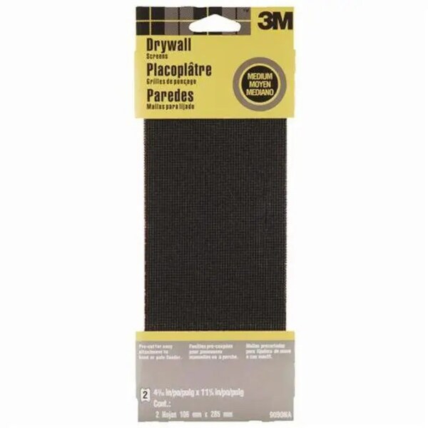 3M 4-3/8" x 11" Drywall Abrasives Sanding Screens, Medium, PK 2 - 9090