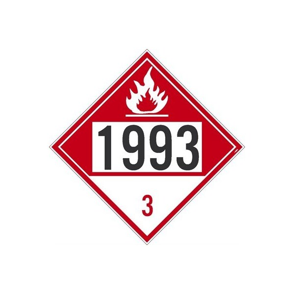 Nmc Four Digit 1993 Placard, Pressure Sensitive Vinyl, 10-3/4 in W x 10-3/4 in H - DL400P50