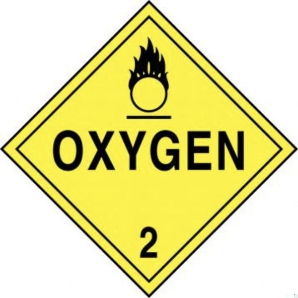 Accuform DOT PLACARD HAZARD CLASS 2  GASES MPL204MG25 - MPL204MG25