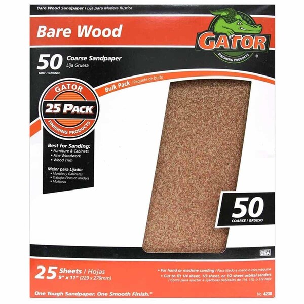 Gator Finishing 9 x 11 in 50 Grit Sandpaper - 18734