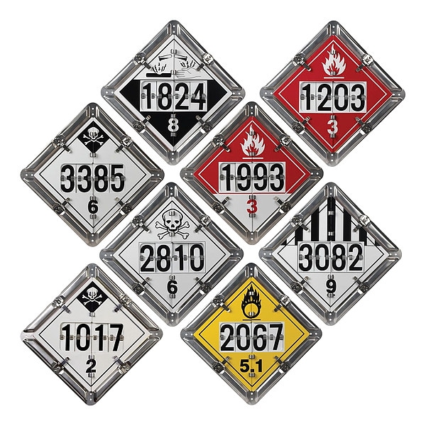 Jj Keller Vehicle Placard Flipchart, Aluminum, 13 3/4 in W x 13 3/4 in H - 3734