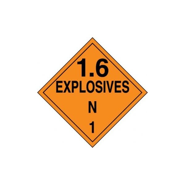 Accuform DOT PLACARD HAZARD CLASS 1  MPL135CT10 - MPL135CT10