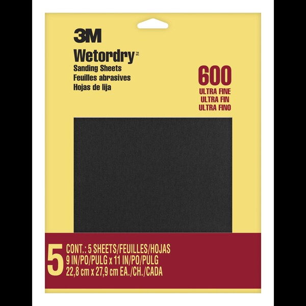 3M Wetordry Sandpaper 9084NA, 9"x11", Ul, PK50 - 9084NA