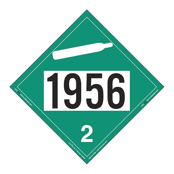 Labelmaster Non-Flammable Gas Placard, Vinyl, PK25 - ZEZ31956