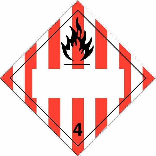 Brady DOT Container Placard, B-120 Premium Fiberglass, 10-3/4" W x 10-3/4" H - 60412