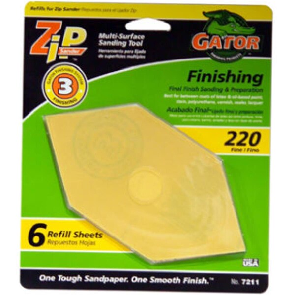 Gator Finishing 7211 220 Grit Sanding Refill Sheet- 6 Pack - 839342