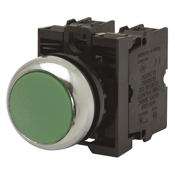 Botón pulsador Eaton, 22.5 mm, 1NA/1NC, Verde - M22-DL-G-K11-G