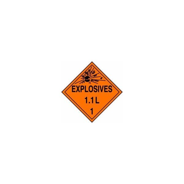 Accuform DOT PLACARD HAZARD CLASS 1  MPL19VP50 - MPL19VP50