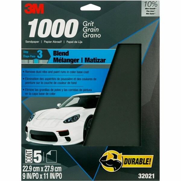 3M Wetordry Sndpr, 32021,1000grit, 9", PK100 - 32021